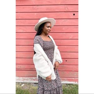 NATURAL COLOR (cream) - Fluffy Teddy Jacket